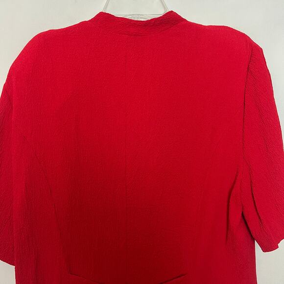 Reina Industries Vintage Beaded Button Down Red Top Size Medium - Picture 7 of 9